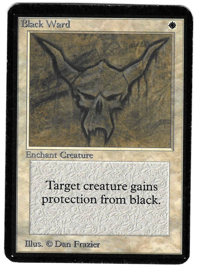 MTG Black Ward Alpha -White Enchant Creature- art by Dan Frazier Magic