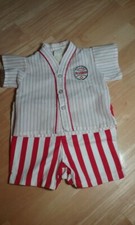 Vintage 1960's Little Slugger Shirt 2T and Shorts White and Red