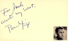 Paul Fix Signed Auto 3x5 Index Card Twilight Zone