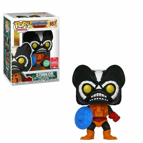 Rare scented STINKOR SDCC MOTU 657 Funko Pop Vinyl New in Mint Box + Protector