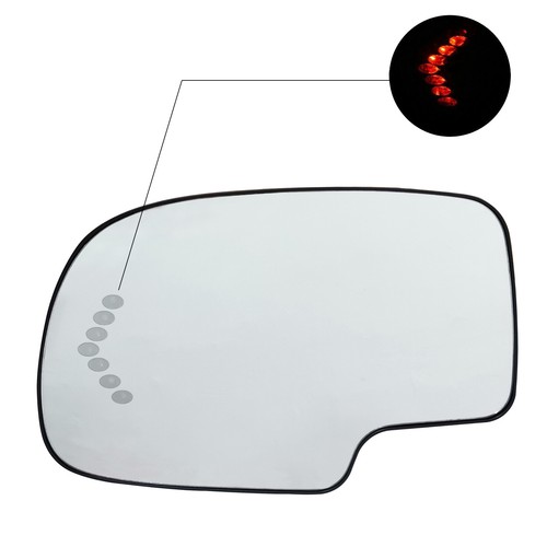 Mirror Glass For 03-07 SILVERADO SIERRA Pickup Heated w/ LED Signal Driver Side - Picture 3 of 10