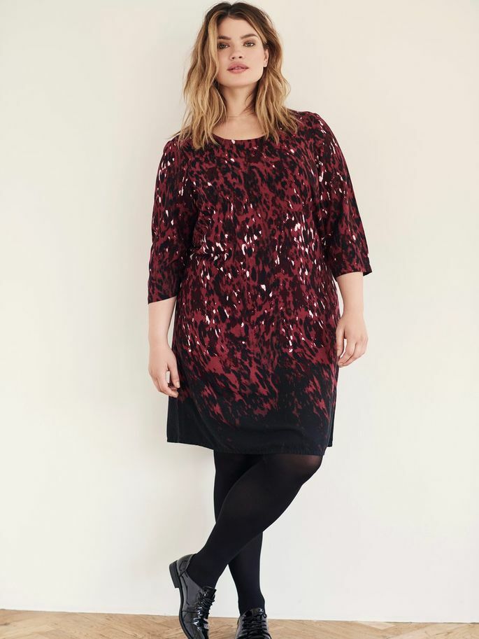 black dress with burgundy tights Maribel - Black main image 0