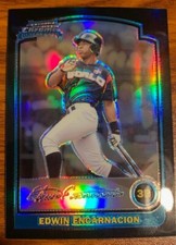2003 Bowman Chrome Draft X-Fractor #36 Jarrod Saltalamacchia #124/130 Atlanta
