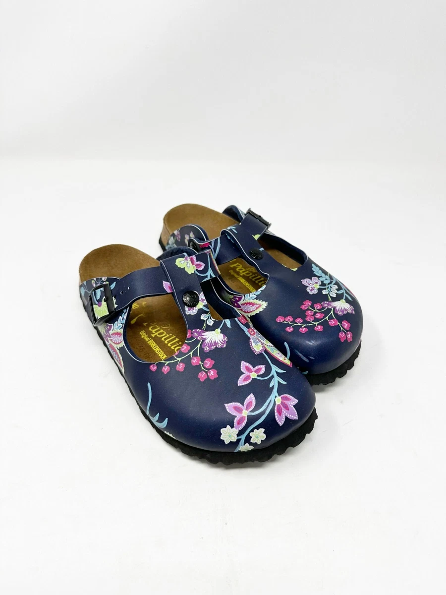Papillio By Birkenstocks Womens Boston Clogs Slip On Floral Print EU 37 US 6