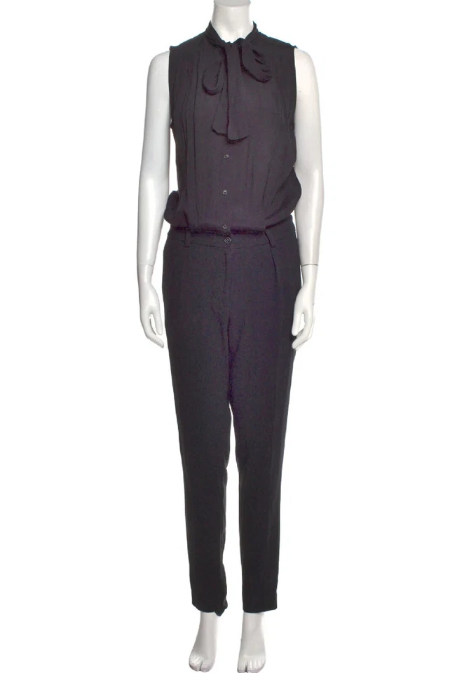 BURBERRY ~ Mono negro con línea de cuello lazo ~ talla: M; 44 * AUTÉNTICO Foto 3 de 4