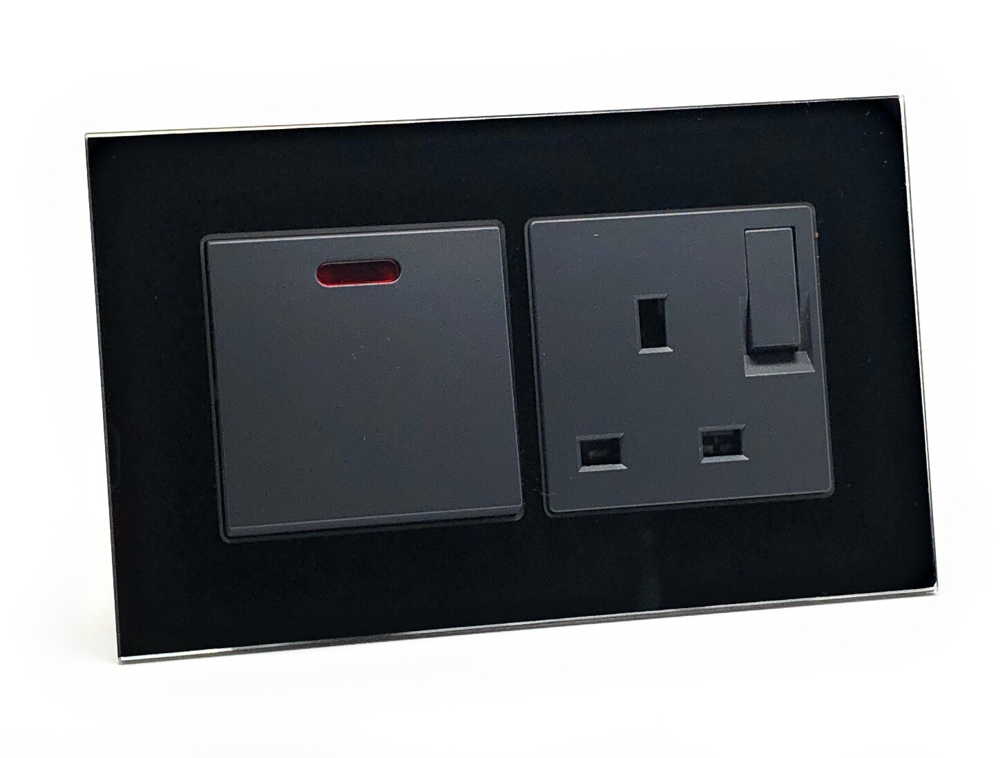 illucio Black Designer Light switches, Plug Sockets, Remote Touch, TV
