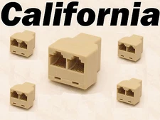 5X RJ45 1x2 Ethernet Connector Y Splitter 1 to 2 sockets Internet Cable Cat 5 6