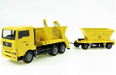 Conrad 66108-0 MAN TGL40 Skip Lorry w/Trailer 1/50 O Scale Die-cast MIB