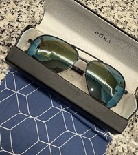 Roka Phantom Matte Black Blue Polarized Aviators Sunglasses Unisex