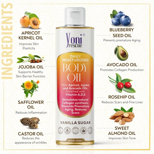 Daily Skin Moisturizing Body Oil with Apricot, Jojoba, Avocado & Vitamin E Oi... - Picture 2 of 6