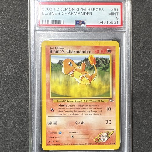 Blaine's Charmander (Unlimited) graded PSA 9 for sale on eBay
