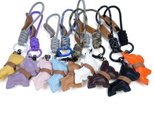 Cute Dog Shape PU Leather Keychain Bag Charm 2" x 1.5" Multiple Colors Key Ring