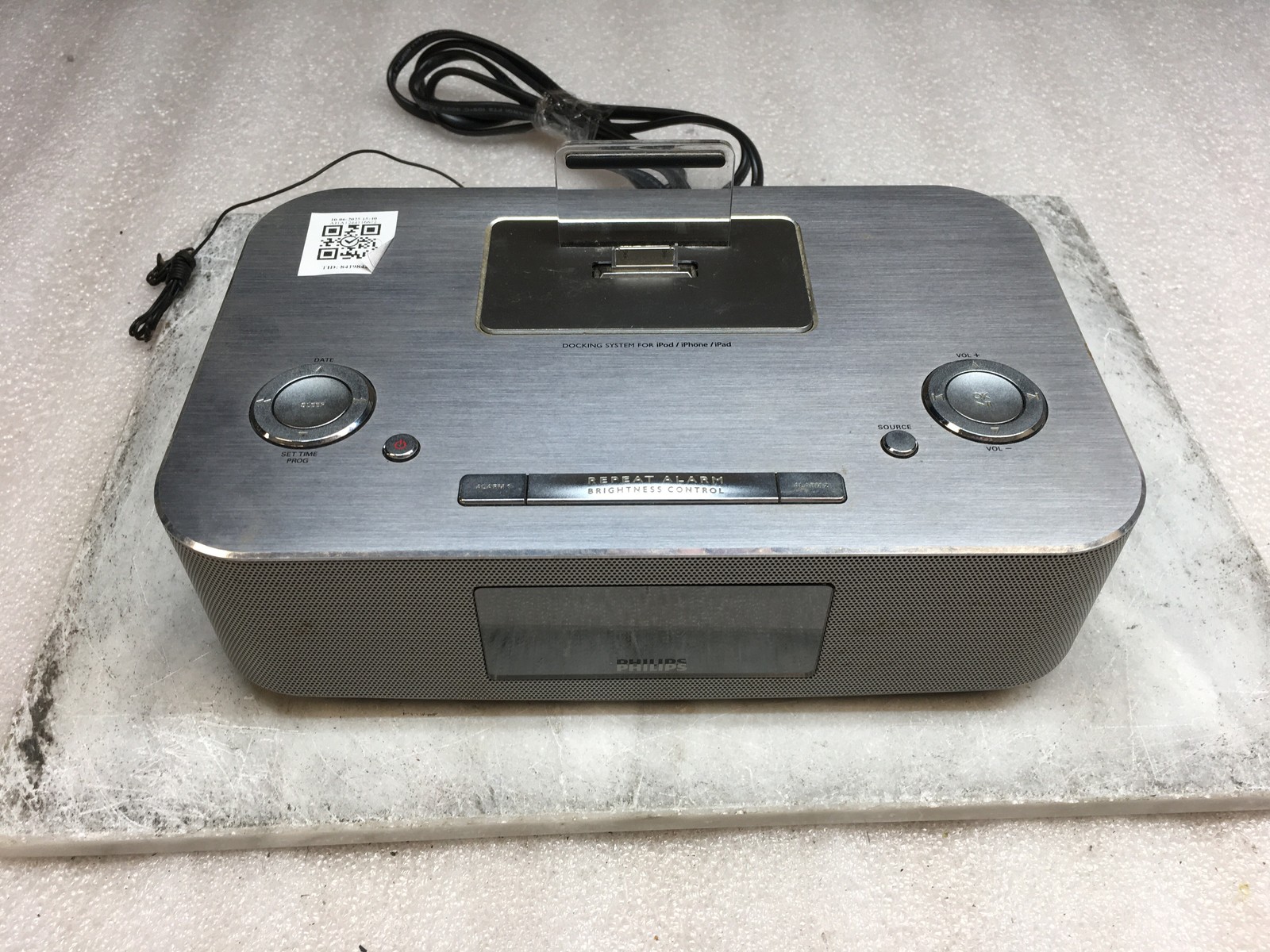 Philips DC291/37 30 Pin Docking Station FM Radio Clock Dual 
