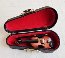 Miniature Violin  Bow Wood in Mozart Austria Carrying Case Dollhouse Mini