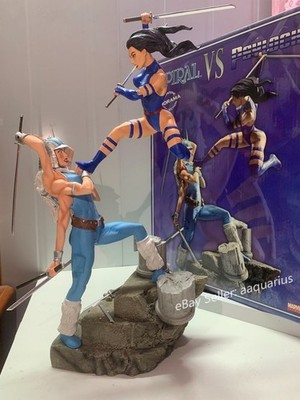 Sideshow Spiral VS Psylocke Diorama 14'' Marvel X-Men 2009 Ltd 350 Polystone 1/8