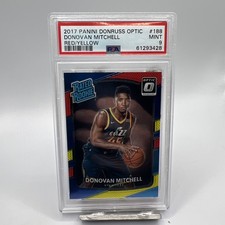 2017-18 Donruss Optic - Rated Rookie Donovan Mitchell Red Yellow PSA 9