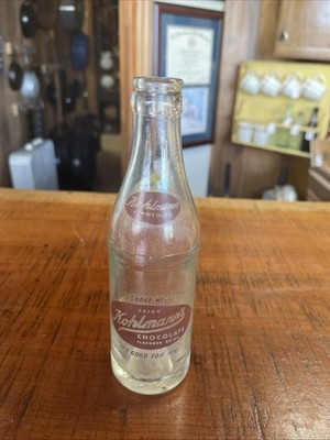 Vintage Kohlmann's Chocolate Flavored Drink 6.5 Fl. Oz. Glass Bottle