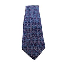 Christian Dior Monsieur Silk Tie Blue Purple Geometric Teardrop Pattern Mens USA