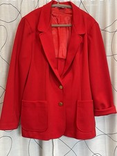 VTG Jack Winter Red Knitsport Polyester Blazer Women  s Sz 18