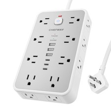 Surge Protector Power Strip, 6Ft Flat Plug Extension Cord with 6 USB Ports 3