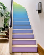 FLFK Iridescent Stair Stickers - Set of 15, Peel and Stick Stair Riser Decals...