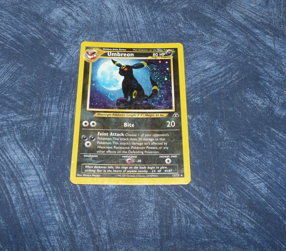 Pokemon Umbreon 13/75 Card TCG Neo Discovery Holo Swirl - Image 2 of 4