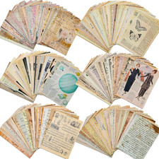 200 Sheets of Vintage Scrapbook Paper, Journaling Scrapbooking Supplies Craft De