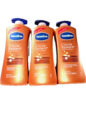 Vaseline Intensive Care Body Lotion Cocoa Butter  Radiant 20.3 oz (3)