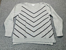 Liz Claiborne gray cotton long sleeve sweater women size XXL