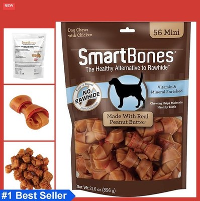 Mini Dog Bones With Real Peanut Butter 56 Count Rawhide Free Chews