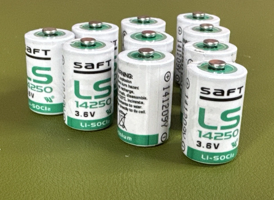 lote de 10 baterías de litio SAFT LS 14250 1/2 AA 3.6v 1200mAh, Li-SOCI2 Foto 3 de 4