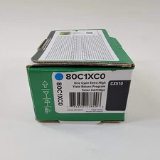 New Lexmark 80C1XC0 801XC Cyan Extra High Yield Toner Cartridge