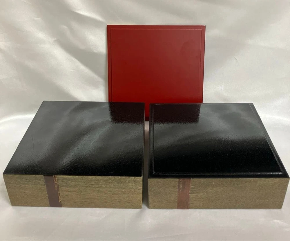 Jubako Bento Box Japanese Lacquered double box 16.5cm twotiered wood grain cherr Jubako Bento Box Japanese Lacquered double box 16.5cm twotiered wood grain cherr