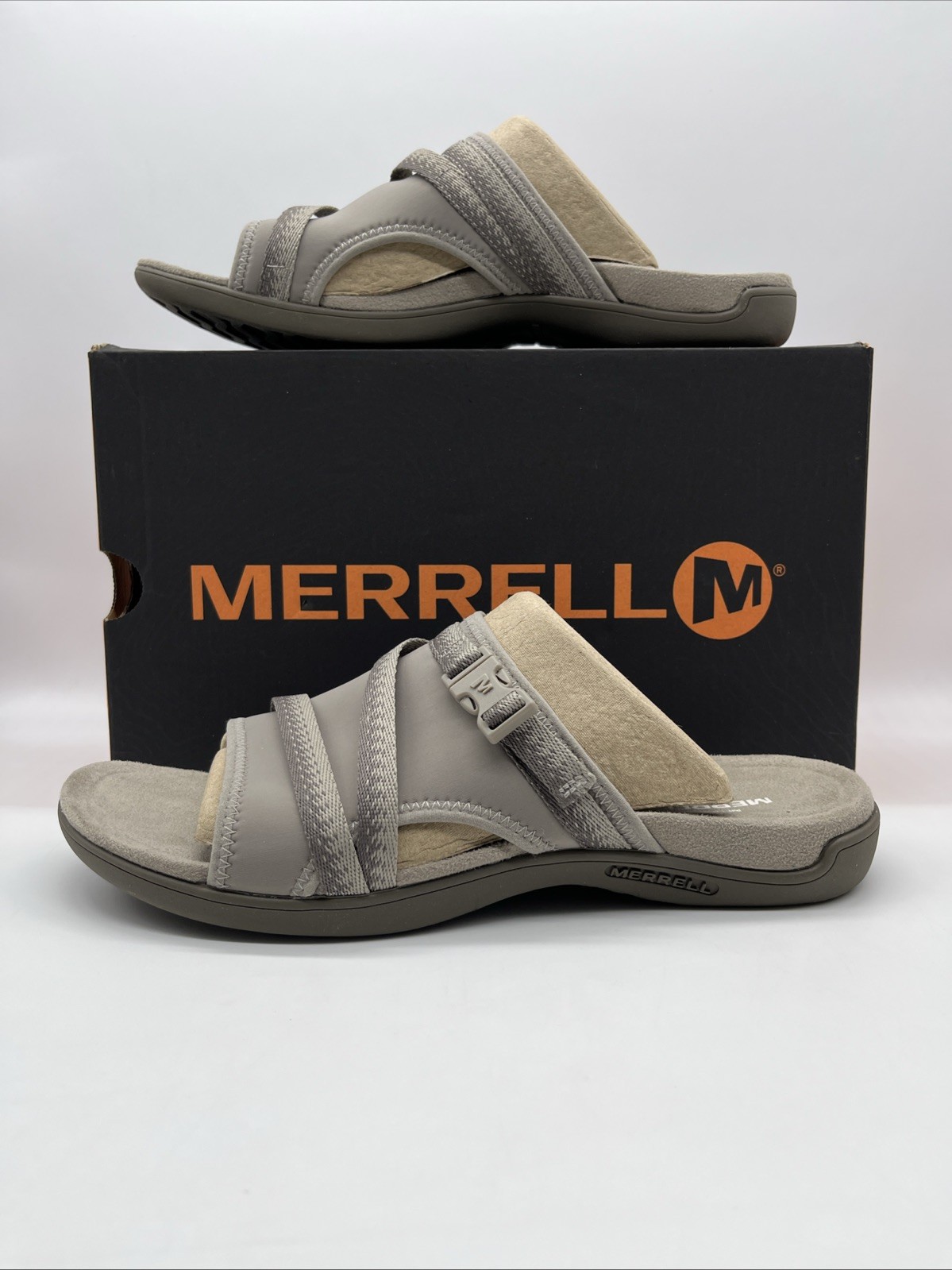 MERRELL SLIDE Donna DISTRETTO MURI SLIDE Moon Ocre ? Taglia 10 ~ Nuovo con scatola