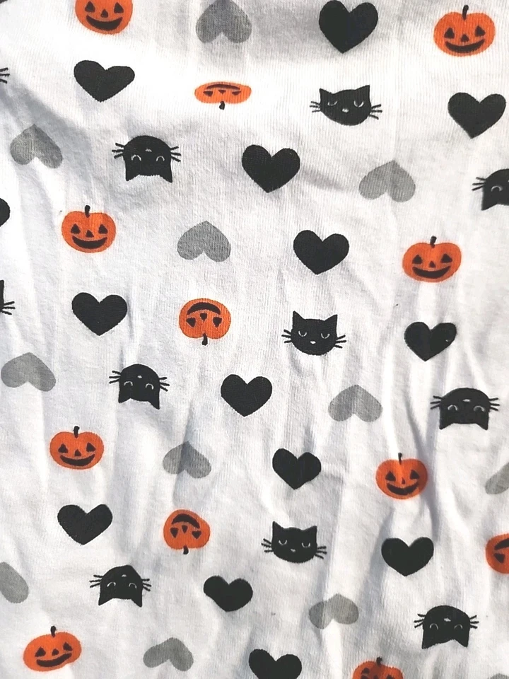 Пижамы для девочек на Хэллоуин размер 6 черные кошки сердца фонари Jack O'lanterns  - Изображение 2 из 4