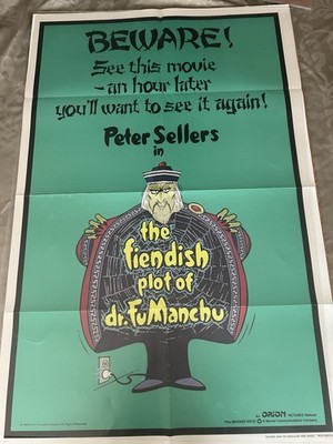 Original 1980 The Fiendish Plot of Dr. Fu Manchu Movie Poster 27''x41'' One Sheet