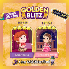 GOLDEN BLITZ STICKERS Mono poly Go Event Hermione's Arrival and Amortentia