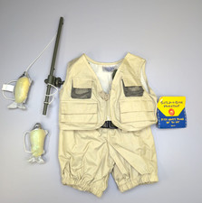 Build A Bear Fishing Outfit With Rod And Fish Accessories BNWT
