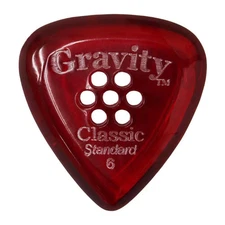 Gravity Guitar Picks Classic -Standard Multi-Hole- Gcls6Pm 6.0Mm Red Pick