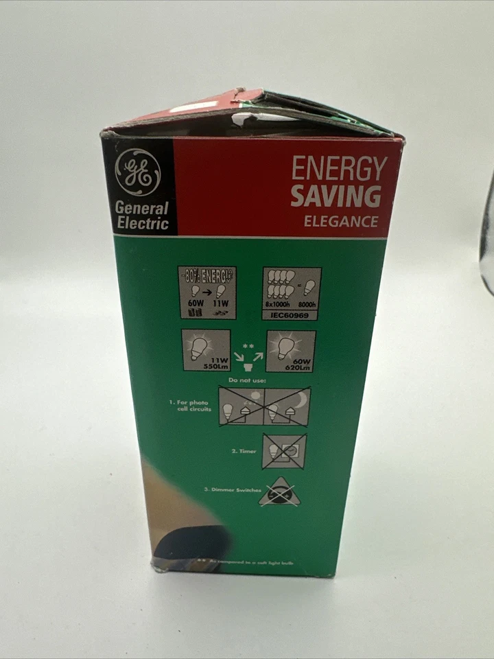 GE General Electric E27 ES 11W Energy Saving Lightbulb Screw - Image 4 of 4