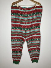 Disney Mickey Mouse Christmas Holiday Pajama Pants Women's XL Red Green Cotton