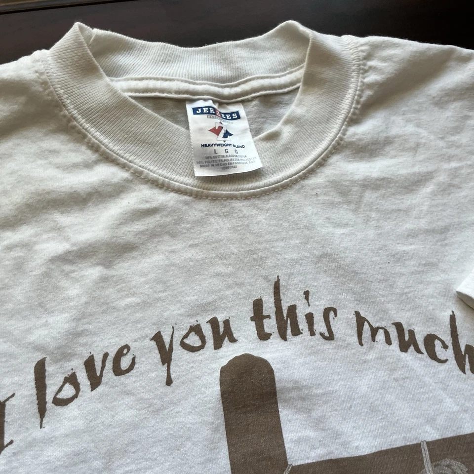 Camiseta Vintage Jesus I Love You This Much Anos 90 Epístolas João 3:16 Cruz Tamanho Grande - Imagem 2 de 4