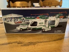 2001 Hess Truck - Helicopter With Motorcycle And Cruiser