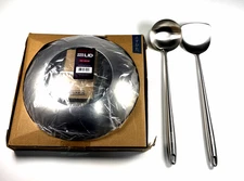 YOSUKATA Wok Lid 13.6 Inch Premium Stainless Wok Cover- Two YOSUKATA SPOONS INCL