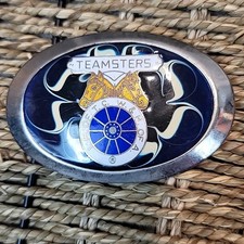 Vintage teamster Union Belt Buckle Thunder Lightning Horse