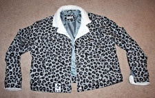Disney Mickey Mouse Corduroy Jacket, Women XL, Grey Leopard Print