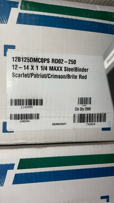 2500 ST Fastener #12 X 1-1/4'' Maxx Steelbinder Scarlet/Patriot/Crimson/Brite Red