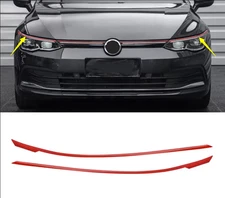 New Red Stickers Front Headlight Eyebrow Cover trim For VW Golf R GTI 2022-24