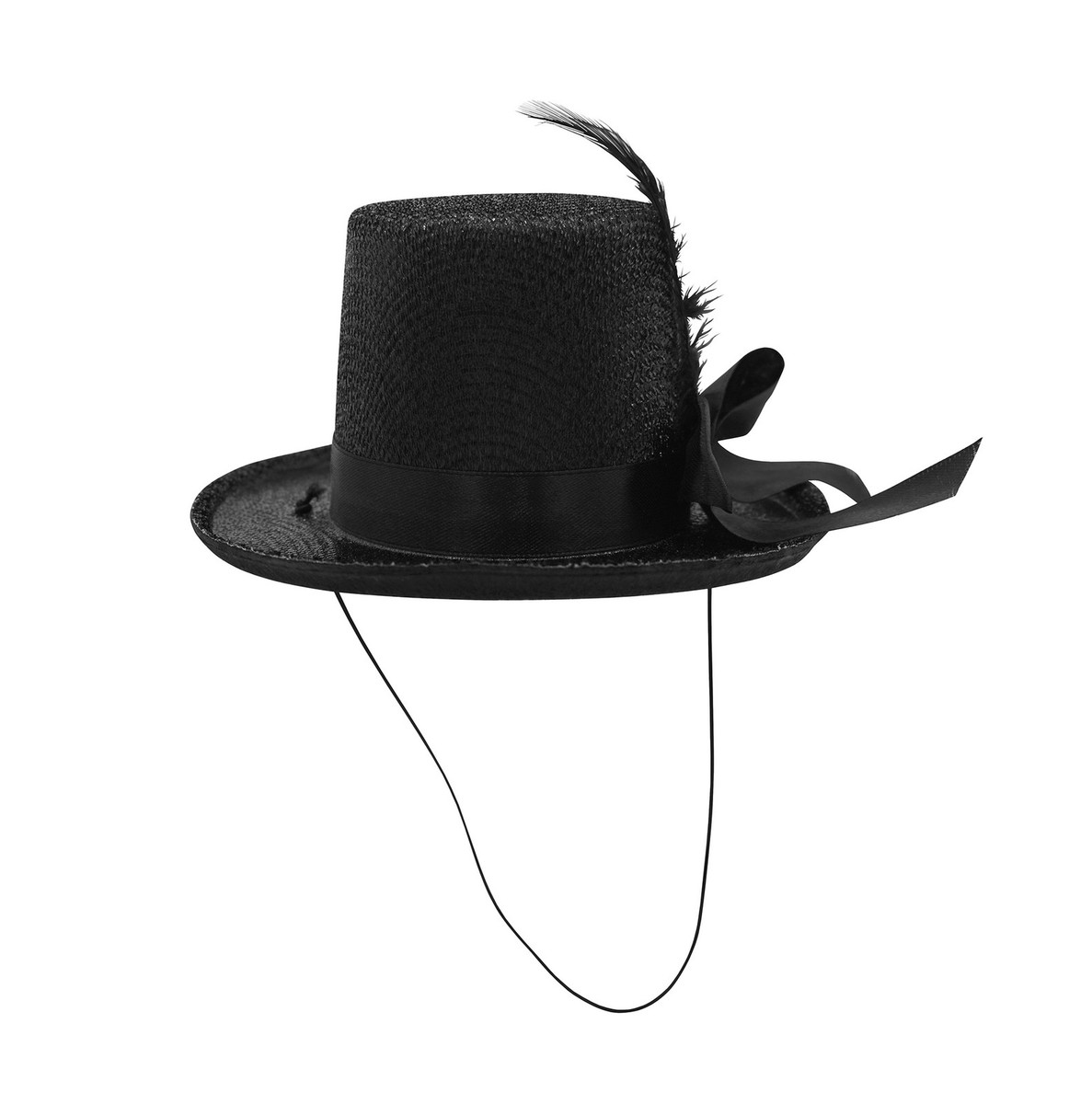 Mini Black Glitter Mesh Top Hat Fascinator Faux Feather  display picture 1