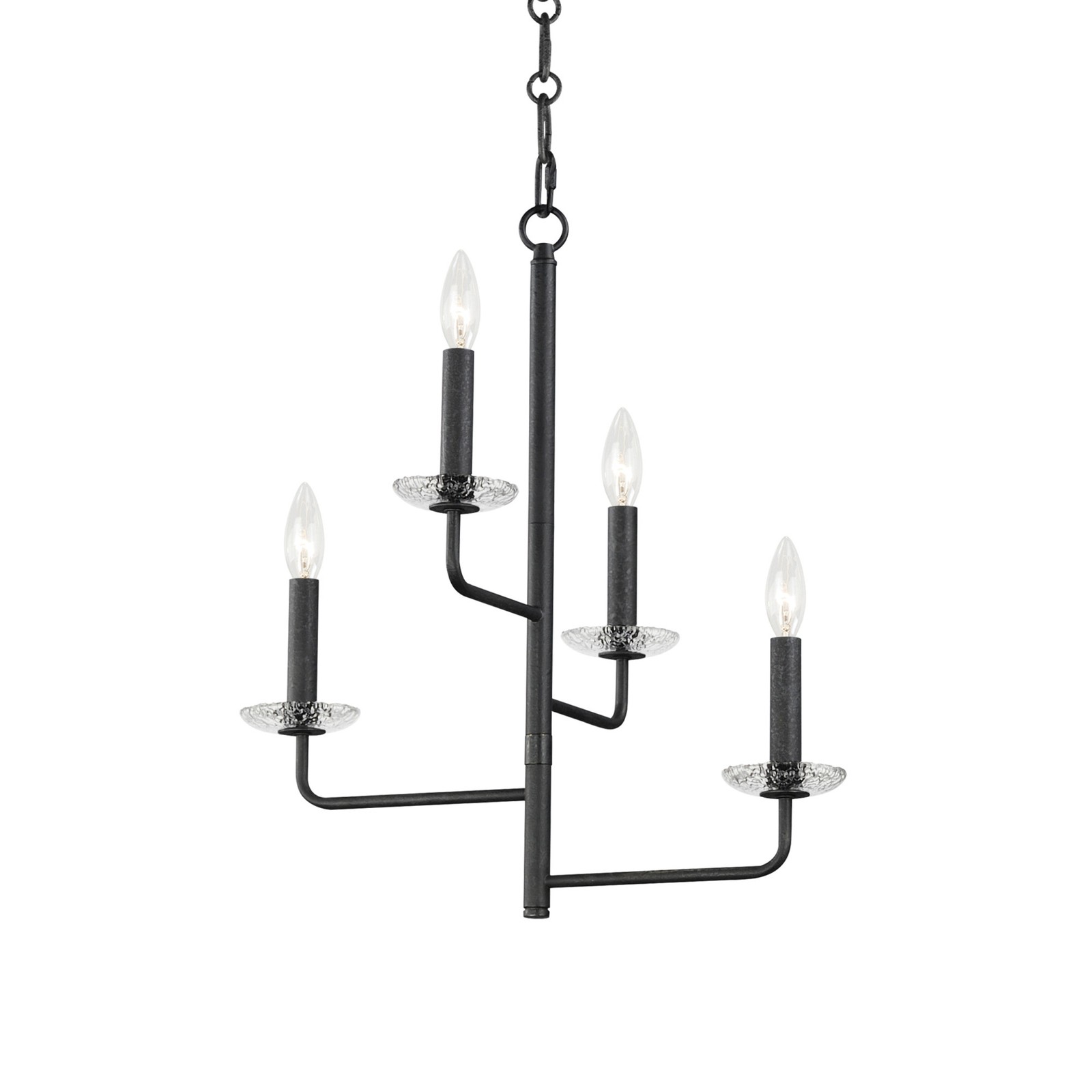 Maxim 12324 Madeira 4-Light 15-Inch Anthracite Taper Candle Chandelier